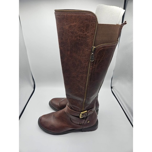 G By Guess Women's Boots Tall Shaft Wide Calf Boots Brown Sz 8M Fits like 7.5M - Picture 5 of 12